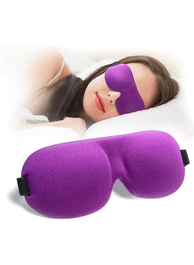 Sleep Mask for Back and Side Sleeper, Block Out Light, Sleeping Eye Mask of 3D Night Blindfold, Zero Pressure Ultralight Travel Eye Cover Purple - Image 1