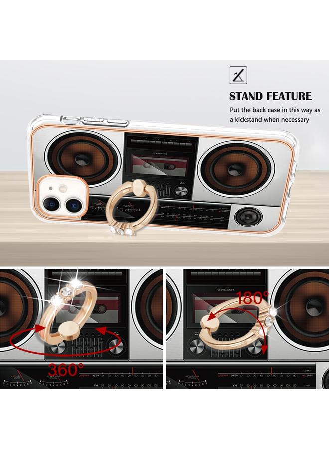 Zaboon Case For iPhone 11 Electroplating Dual-side IMD Phone Case with Ring Holder - Image 3