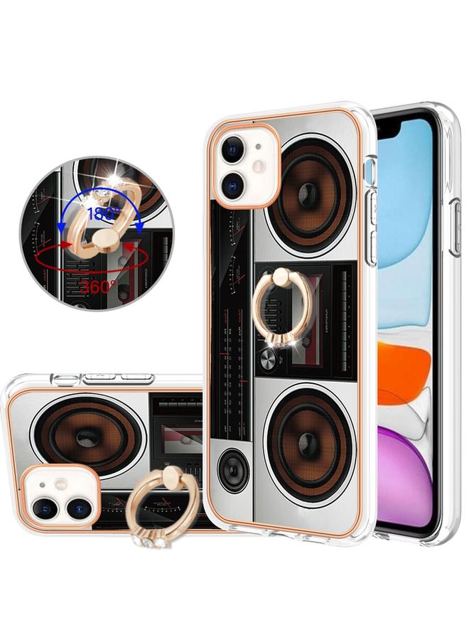 Zaboon Case For iPhone 11 Electroplating Dual-side IMD Phone Case with Ring Holder - Image 1