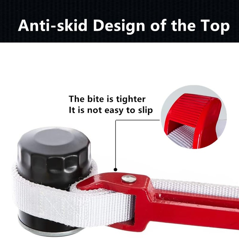 Maxsirui Strap Wrench 12" Handle Adjustable Nylon Strap Pipe Wrench Oil Filter Strap Opener Wrench Disassembly Tool Handle - Image 4
