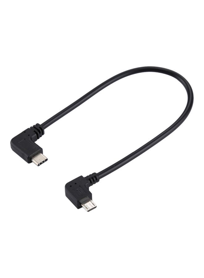 NIBEMINENT Type-C To Micro USB Adapter Cable 25centimeter Black - Image 1