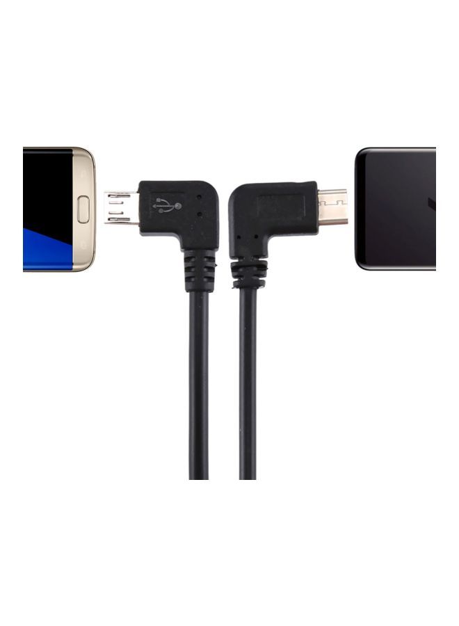 NIBEMINENT Type-C To Micro USB Adapter Cable 25centimeter Black - Image 4