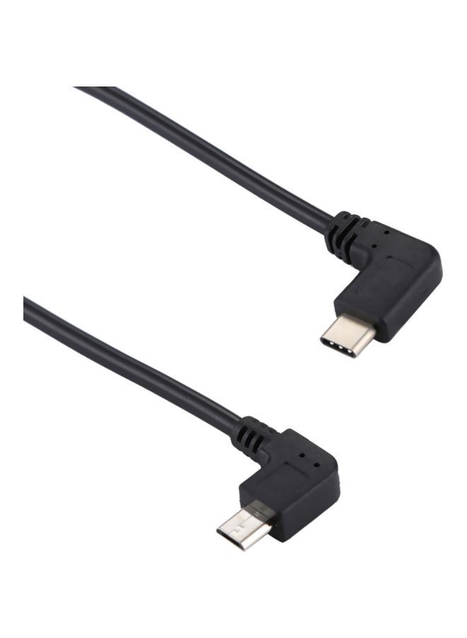 NIBEMINENT Type-C To Micro USB Adapter Cable 25centimeter Black - Image 3