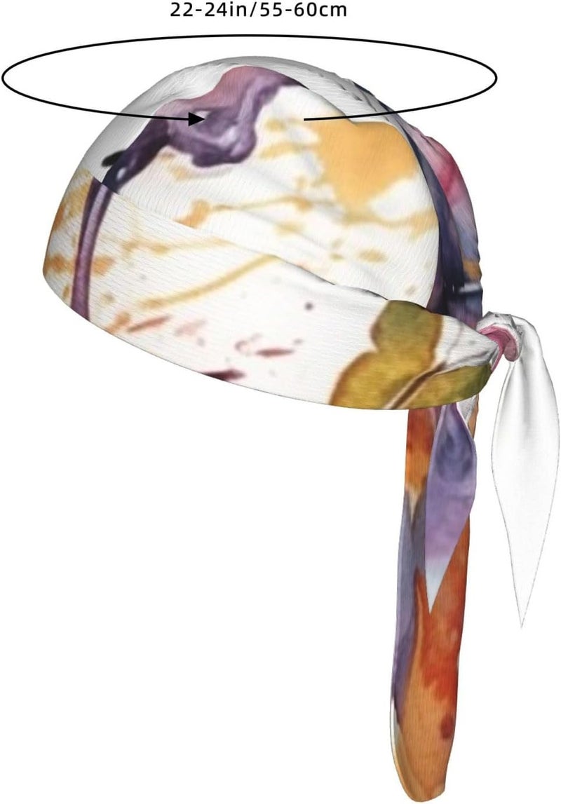 Watercolor Butterfly Doo Rags for Men Women Helmet Liner Cooling Head Wraps Sweat Wicking Beanie Breathable Skull Caps Motorcycle Bandana Black - Image 4