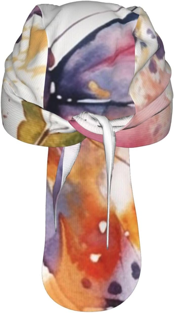 Watercolor Butterfly Doo Rags for Men Women Helmet Liner Cooling Head Wraps Sweat Wicking Beanie Breathable Skull Caps Motorcycle Bandana Black - Image 3