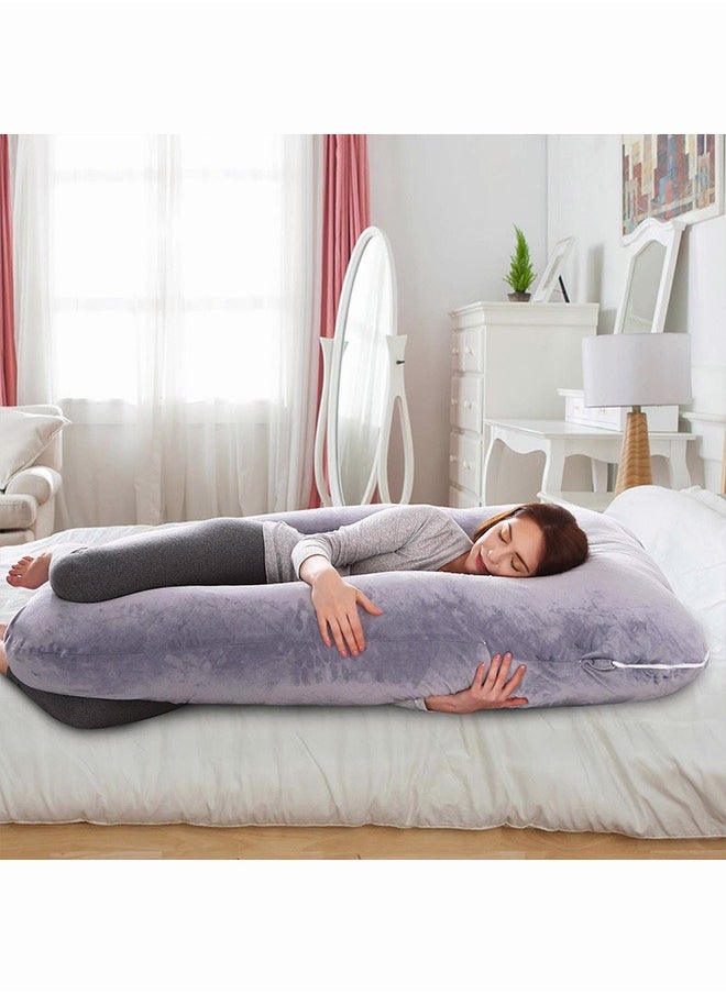 Occuwzz - Pregnancy Pillows U Shaped Pregnancy Body Pillow for Sleeping with Cooling Cotton Zipper Removable Cover - Image 1