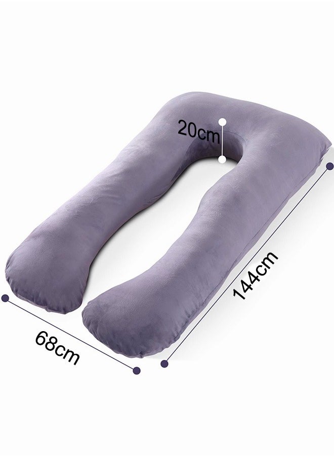 Occuwzz - Pregnancy Pillows U Shaped Pregnancy Body Pillow for Sleeping with Cooling Cotton Zipper Removable Cover - Image 1
