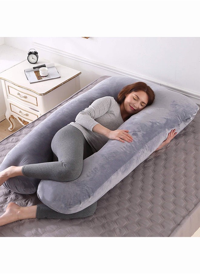 Occuwzz - Pregnancy Pillows U Shaped Pregnancy Body Pillow for Sleeping with Cooling Cotton Zipper Removable Cover - Image 1