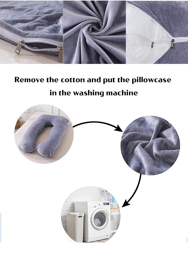 Occuwzz - Pregnancy Pillows U Shaped Pregnancy Body Pillow for Sleeping with Cooling Cotton Zipper Removable Cover - Image 1