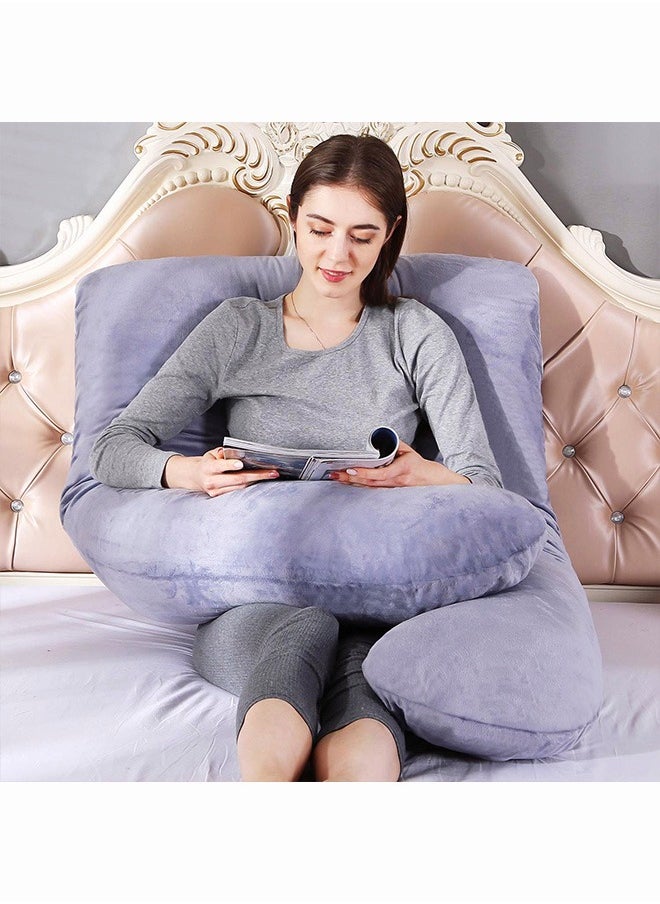 Occuwzz - Pregnancy Pillows U Shaped Pregnancy Body Pillow for Sleeping with Cooling Cotton Zipper Removable Cover - Image 1