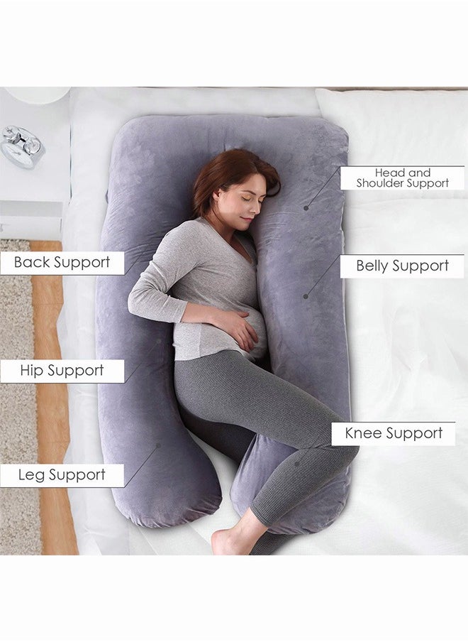Occuwzz - Pregnancy Pillows U Shaped Pregnancy Body Pillow for Sleeping with Cooling Cotton Zipper Removable Cover - Image 1