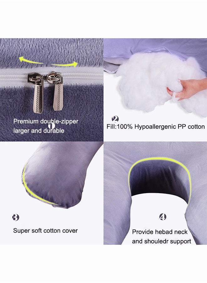 Occuwzz - Pregnancy Pillows U Shaped Pregnancy Body Pillow for Sleeping with Cooling Cotton Zipper Removable Cover - Image 1