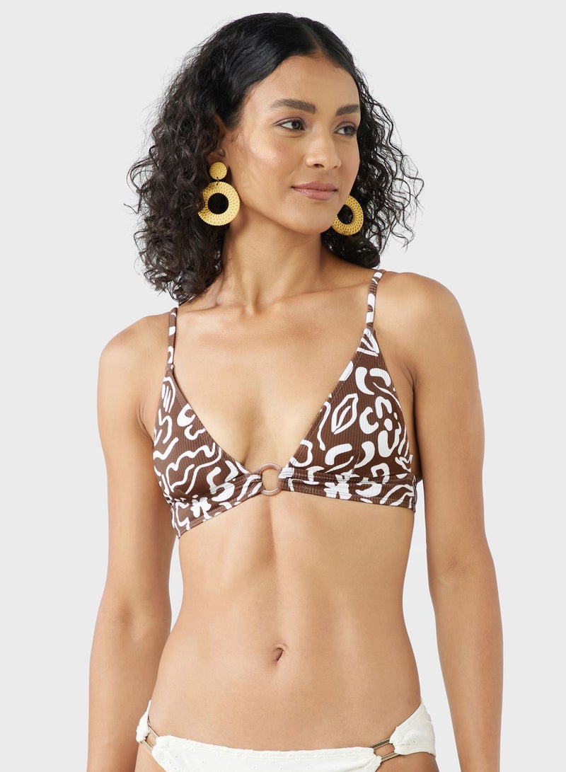 TOPSHOP Floral Print Bikini Top - Image 1