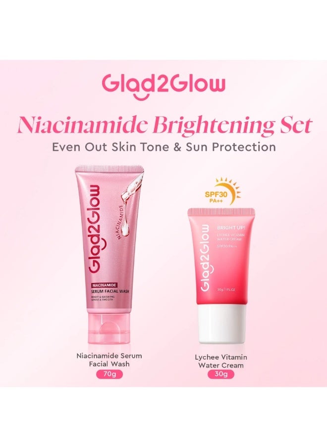 Glad2Glow Niacinamide Brightening Set Even Out Skin Tone & Sun Protection - Image 1