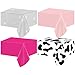 CHUNNIN 4PCS Disco Cowgirl Party Decorations Pink Cowgirl Tablecloth Cow Print Western Party Supplies Pink Disco Ball Plastic Table Cover Disposable for Girls Birthday Bachelorette 80s 90s Favors - Image 3