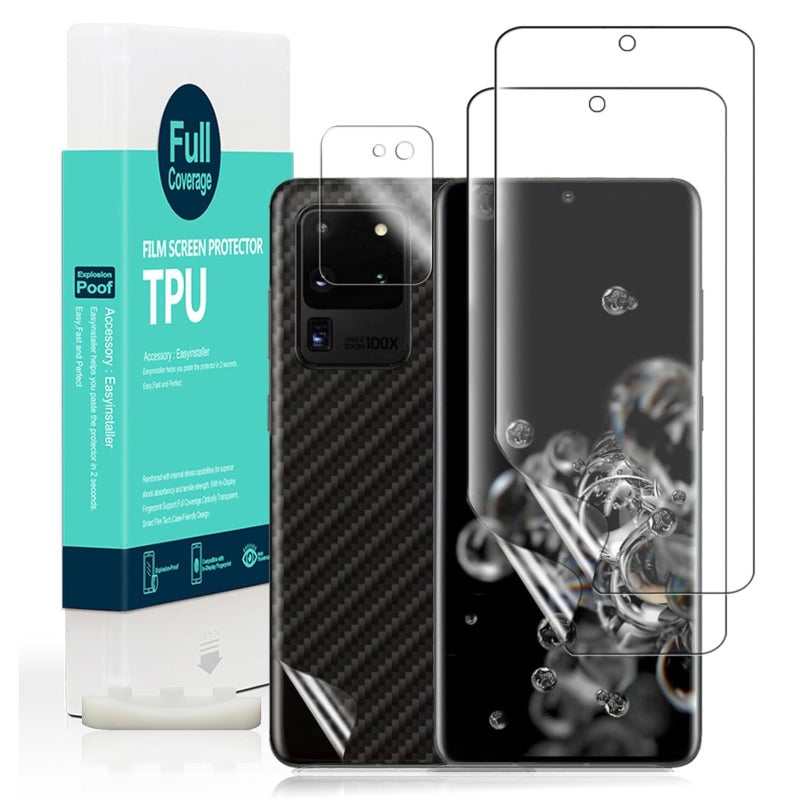 Ibywind 2 Pcs Screen Protector For Samsung Galaxy S20 Ultra 5G 6.9",Flexible TPU Film,With 1Pc Camera Lens Protector,1Pc Back Film,Bubble Free[Easy to install] - Image 1