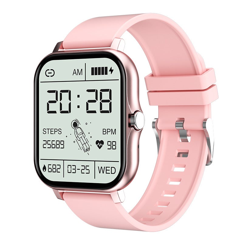 Smart Bracelet Custom Astronaut Dial Wallpaper Bluetooth Call Music Control Social Sports Watch Silicone Strap Touch Button Operation Pink 