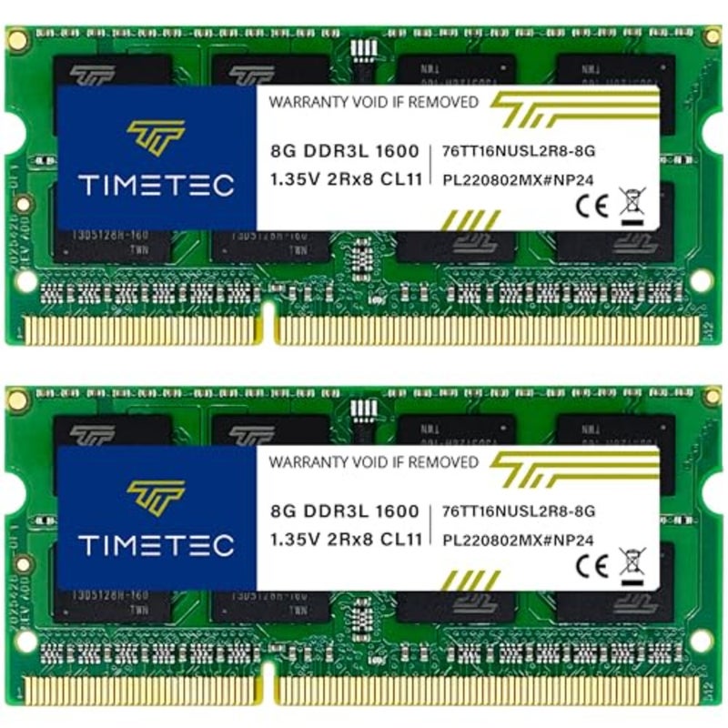 ذاكرة الوصول العشوائي للكمبيوتر المحمول: DDR3L/DDR3 1600 ميجا هرتز، مجموعة 16 جيجا بايت 2x8 جيجا بايت، PC3L-12800/PC3-12800، غير ECC غير مخزنة، 1.35 فولت/1.5 فولت، CL11، 2Rx8 Dual Rank، 204-pin SODIMM - Image 1
