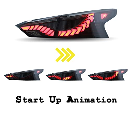 inginuity time أضواء خلفية LED من إنجينيتي تايم لنيسان ألتيما 2019-2022 مع رسوم متحركة عند التشغيل وإشارة انعطاف متسلسلة (أسود) - Image 4