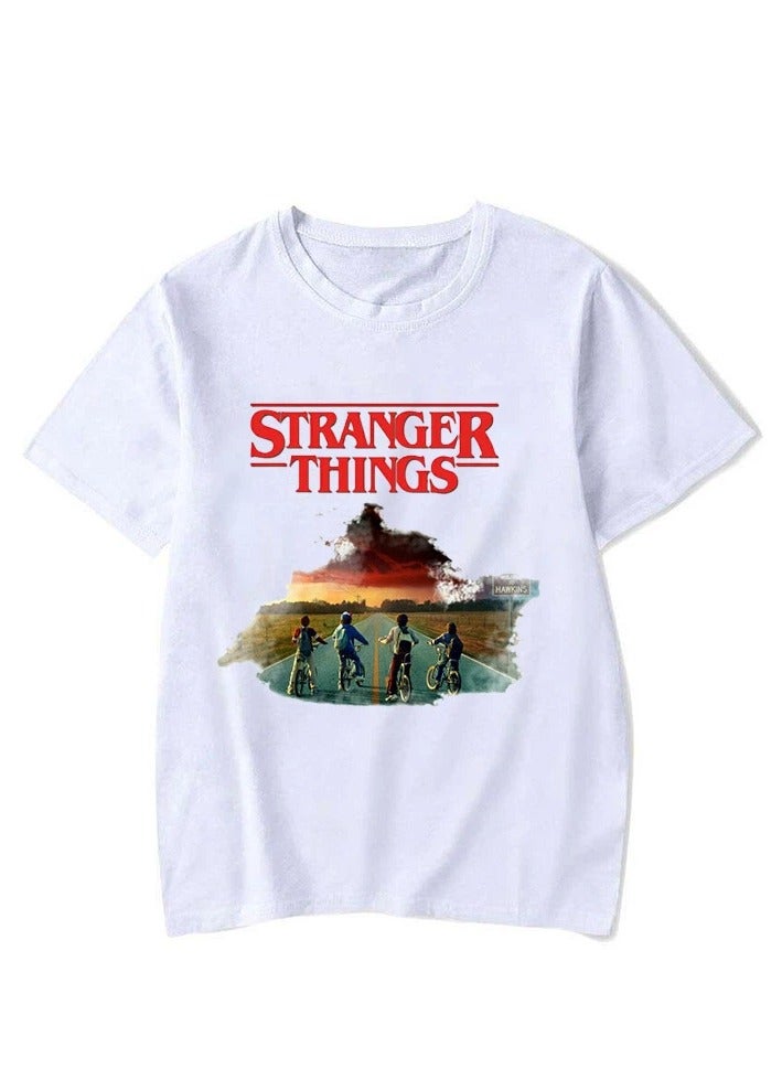 Stranger Things Graphic Print Short Sleeve T-Shirt Soft Breathable Loose Fit Casual Top for Fans Daily Streetwear - Image 1