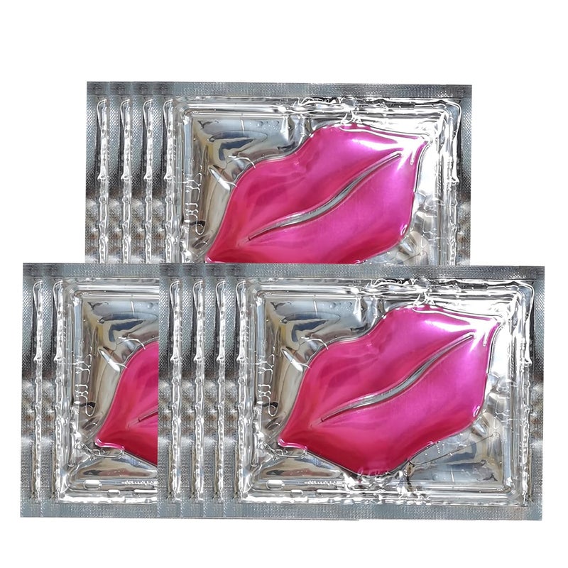 30 PCS Lip Mask Collagen Lip Masks Sheet for Dry Lips Gel Lip Mask Pack for Remove Dead Skin Moisturizes and Lightens Lip Lines Pink