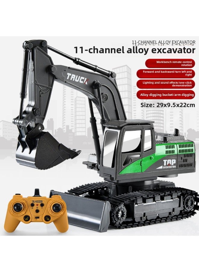 Remote Control Simulation Engineering Car Alloy Car Model Children's Toy Car Excavator Suit Hot Toy Wholesale-Color:Alloy-twelve-way Gray Excavator [color Box]-Scale:[top Configuration] 3 Sets Of Charging Sets