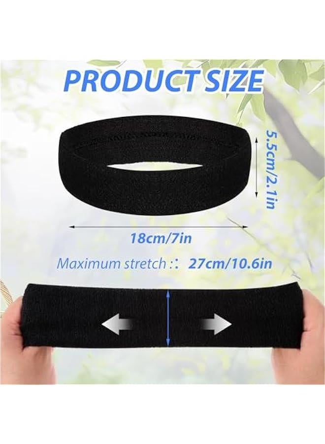 Generic Sports Sweatbands, 4PCS Stretchy Non Slip Athletic Headbands Wicking Towel Terry Cloth Sweat Bands for Workout Running Basketball Tennis Gym Yoga Jogging - Image 5