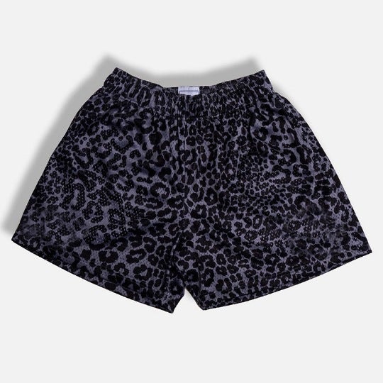 American Style Basketball Short Pants Running Fitness Sportswear Casual Five-Quarter Length Leopard Print Breathable Hole Hole Trousers Black light plate 