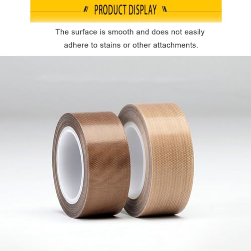 YongXuan PTFE Coated Fabric Tape Teflon Adhesive Tape High Temperature Vacuum, Hand and Impulse Sealers Machine Sealing Tape 0.18mm Thick (19mm-5M) - Image 5