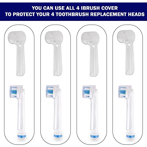 ibrush 4 Pack Protective Cover Cap Compatible with Oral B Replacement Heads Fits for Cross Action Brush Heads and Pro 500 1000 1500 Electric Toothbrushes - Image 5