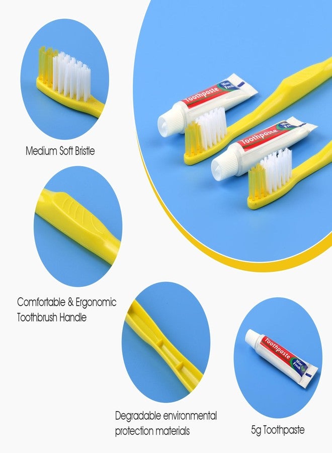 Homvle Disposable Toothbrushes with Toothpaste - 100 Packs Individually Wrapped Travel Toothbrushes Bulk, Medium Soft Bristles, Perfect for Travel Size Toiletries, OCC, Airbnb, Dentist, Office - Image 3