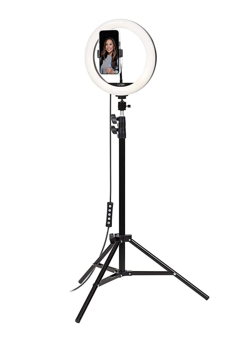 Generic - Ringlight mj26 RGB lighting with tripod and mobile phone holder, for live broadcast, makeup and video shooting - Image 1