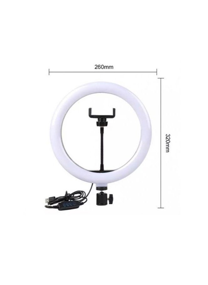 Generic - Ringlight mj26 RGB lighting with tripod and mobile phone holder, for live broadcast, makeup and video shooting - Image 1