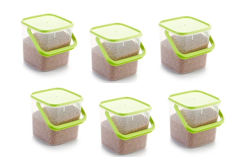 TECHNOWAYS SOLUTION Plastic Big Boxes For Kitchen Storage Grocery Containers With Handle 5 Ltrstorage Pack of 6 Multi color - Image 1