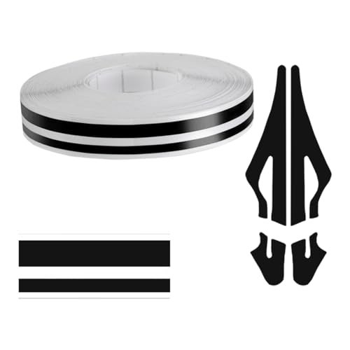 KITUREK 32Ft Car Pinstriping Tape Vinyl Pin Striping Decals Car Trim Stripe Tape DIY Stickers Universal Car Hood Body Side Stripe Glossy for Auto Motorcycle Home Door Musical Instrument Black - Image 1