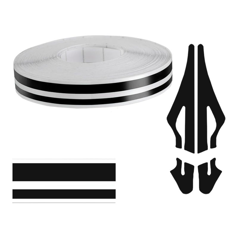 KITUREK 32Ft Car Pinstriping Tape Vinyl Pin Striping Decals Car Trim Stripe Tape DIY Stickers Universal Car Hood Body Side Stripe Glossy for Auto Motorcycle Home Door Musical Instrument Black - Image 3