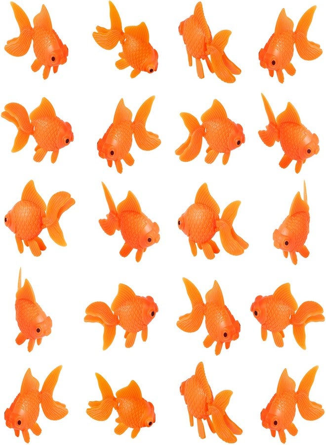 MIKIMIQI 20 Pcs Artificial Aquarium Fishes Plastic Goldfish Ornament Realistic Artificial Moving Floating Aquarium Orange Fake Fish Tank Decoration Fish Party Favors Party Decorations - Image 1