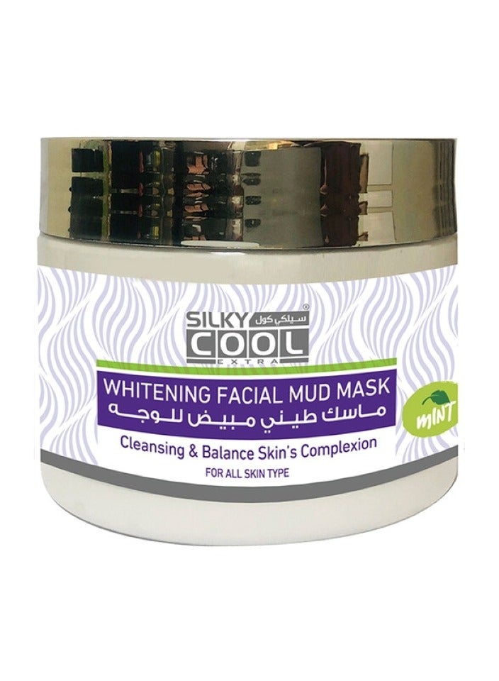 قناع الطين لتفتيح البشرة من Silky Cool Extra Whitening لموازنة لون البشرة 350 مل بخلاصة النعناع