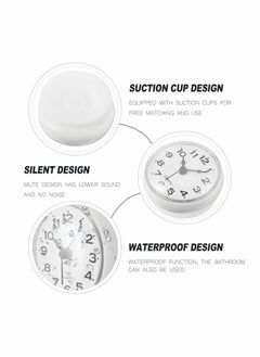 KASTWAVE Bathroom Shower Suction Cup Wall Clock Silent Waterproof Clock Quality Quartz Clock (White)  - Image 4