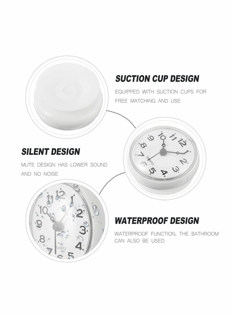 KASTWAVE Bathroom Shower Suction Cup Wall Clock Silent Waterproof Clock Quality Quartz Clock (White)  - Image 4