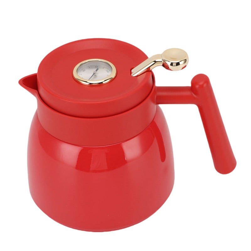 Insulated Coffee Pot: 880ml Red 316 Stainless Steel Vacuum Insulation - 6-Hour Hot 12-Hour Cold Retention Fine Mesh Filter Leakproof Lid Thermal Tea Pot for Home Office Tea Coffee Lovers - Image 3