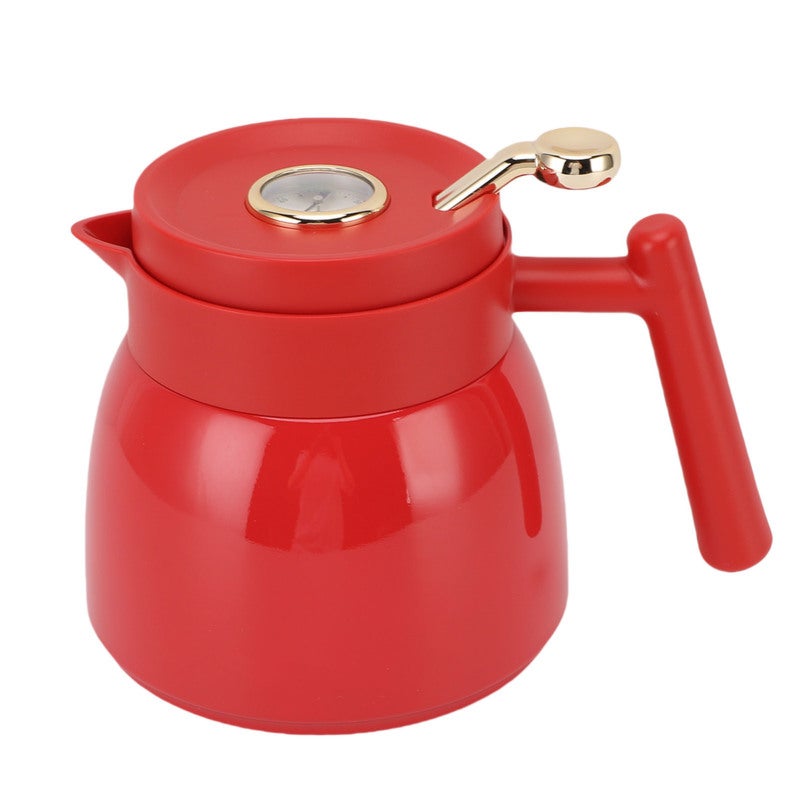 Insulated Coffee Pot: 880ml Red 316 Stainless Steel Vacuum Insulation - 6-Hour Hot 12-Hour Cold Retention Fine Mesh Filter Leakproof Lid Thermal Tea Pot for Home Office Tea Coffee Lovers - Image 4