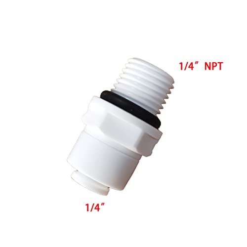 Malida OST-1044 Male Thread Adapter Water Filter Tubing Fittings Push to Connect Straight 1/4" NPT Male Thread x 1/4" OD Tube Adapter,5pcs. - Image 2