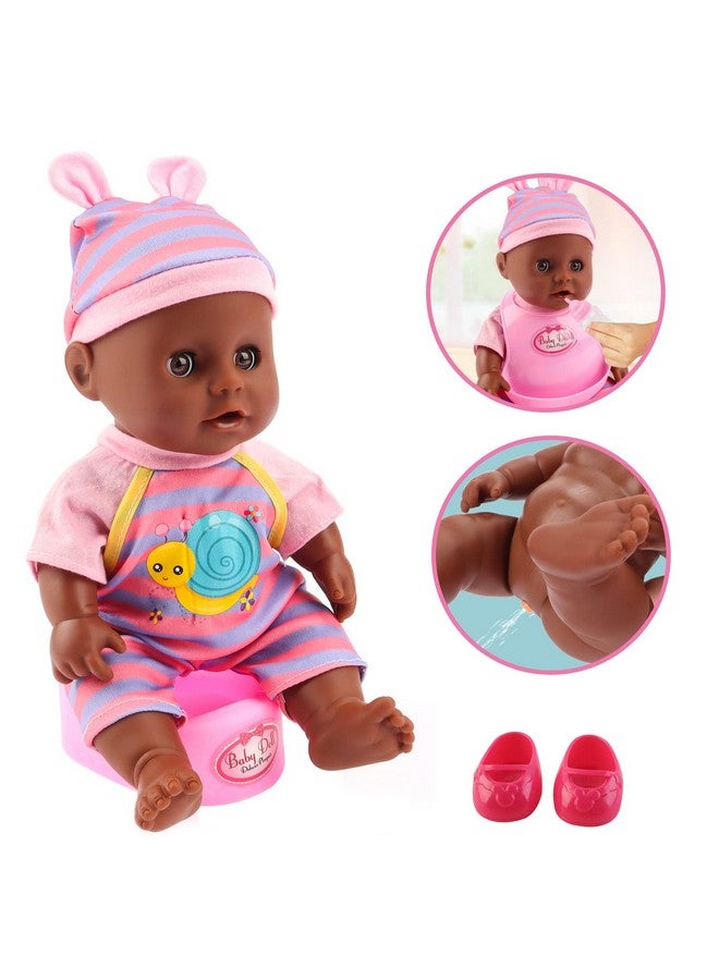 deAO Black Baby Doll Set - Mobile, High Chair, Stroller & Feeding Accessories - 21 Piece Play Set (Doll Included) - Image 3
