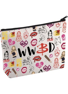 KUIYAI BTVS Horror TV Show Merchandise Toiletry Bag Vampire Slayer Lover Cosmetic Bag WWBD What Would Buffy Do Inspired Gift For Fans (HorrorWWBD Mup) 