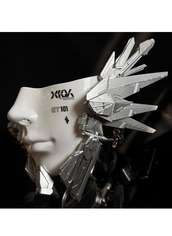 جنرال قناع الأميرة الميكانيكي Cyberpunk ، قناع نصف وجه تأثيري مستقبلي ، قناع تنكري ، قناع نصف ميكانيكي تكنو  - Image 1