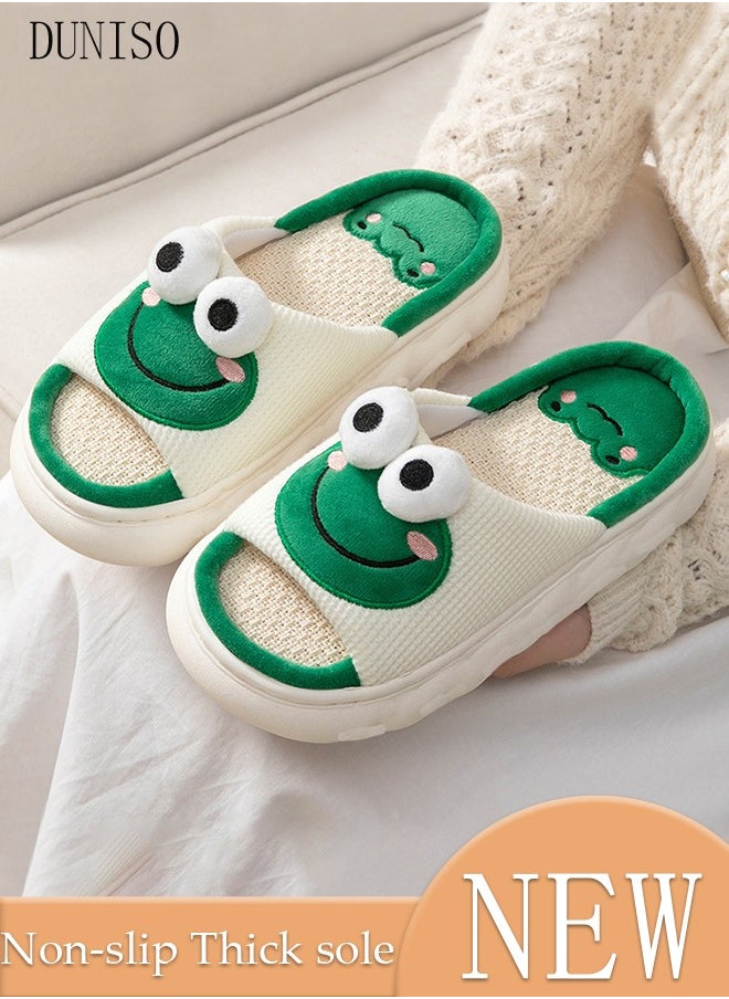 DUNISO Slippers for Men and Women Memory Foam House Bedroom Slippers with Thick Sole Non-Slip Soft Slippers Open Toe Women's Bath Slipper House Sandals for Indoor & Outdoor  - Image 1