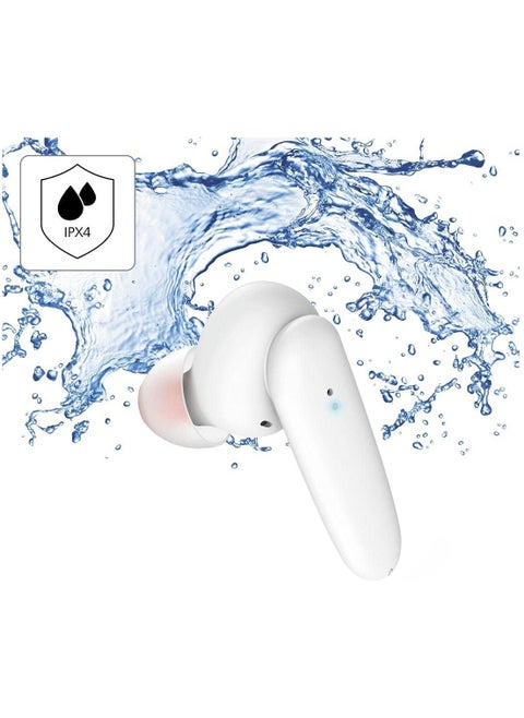 Hama Passion Clear True Wireless Earbuds – Bluetooth, Active Noise Cancellation (ANC), Voice Assistant Support, IPX4 Splash-Proof – White