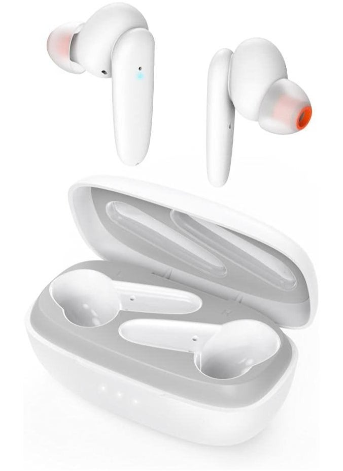 Hama - Hama Passion Clear True Wireless Earbuds – Bluetooth, Active Noise Cancellation (ANC), Voice Assistant Support, IPX4 Splash-Proof – White - Image 1