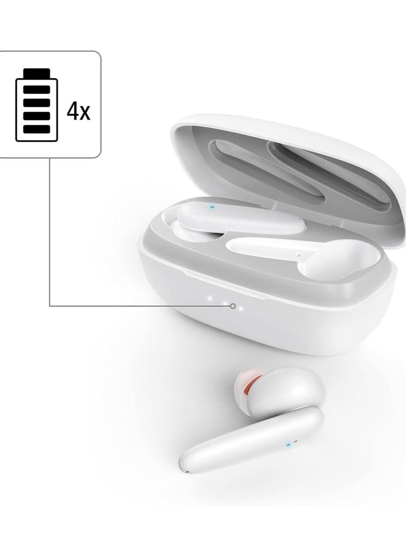 Hama - Hama Passion Clear True Wireless Earbuds – Bluetooth, Active Noise Cancellation (ANC), Voice Assistant Support, IPX4 Splash-Proof – White - Image 1